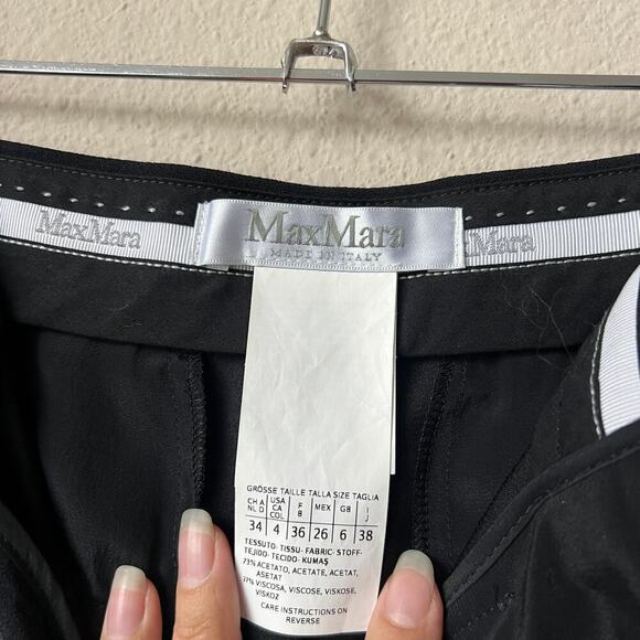 Max Mara Jogger Style Black Ruched Hem Pants Size US 4 - Picture 5 of 7